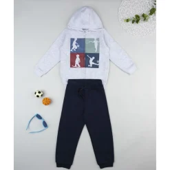 Conjunto jogging de niño gris y azul
