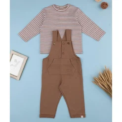 Conjunto niño peto marrón