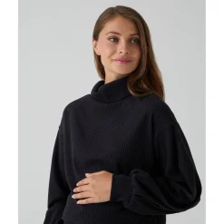 Conjunto premamá de punto negro con falda y jersey