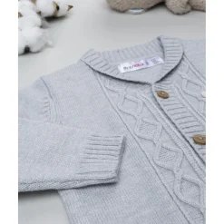 Cárdigan bebé gris con parche