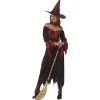 Disfraz de bruja adulta en rojo, talla única