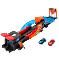 Disney - Cars - Pista de coches de juguete que brilla en la oscuridad, incluye 2 vehículos ㅤ