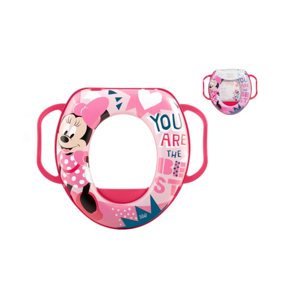 Disney - Reductor de wc rosa Minnie Mouse con asas