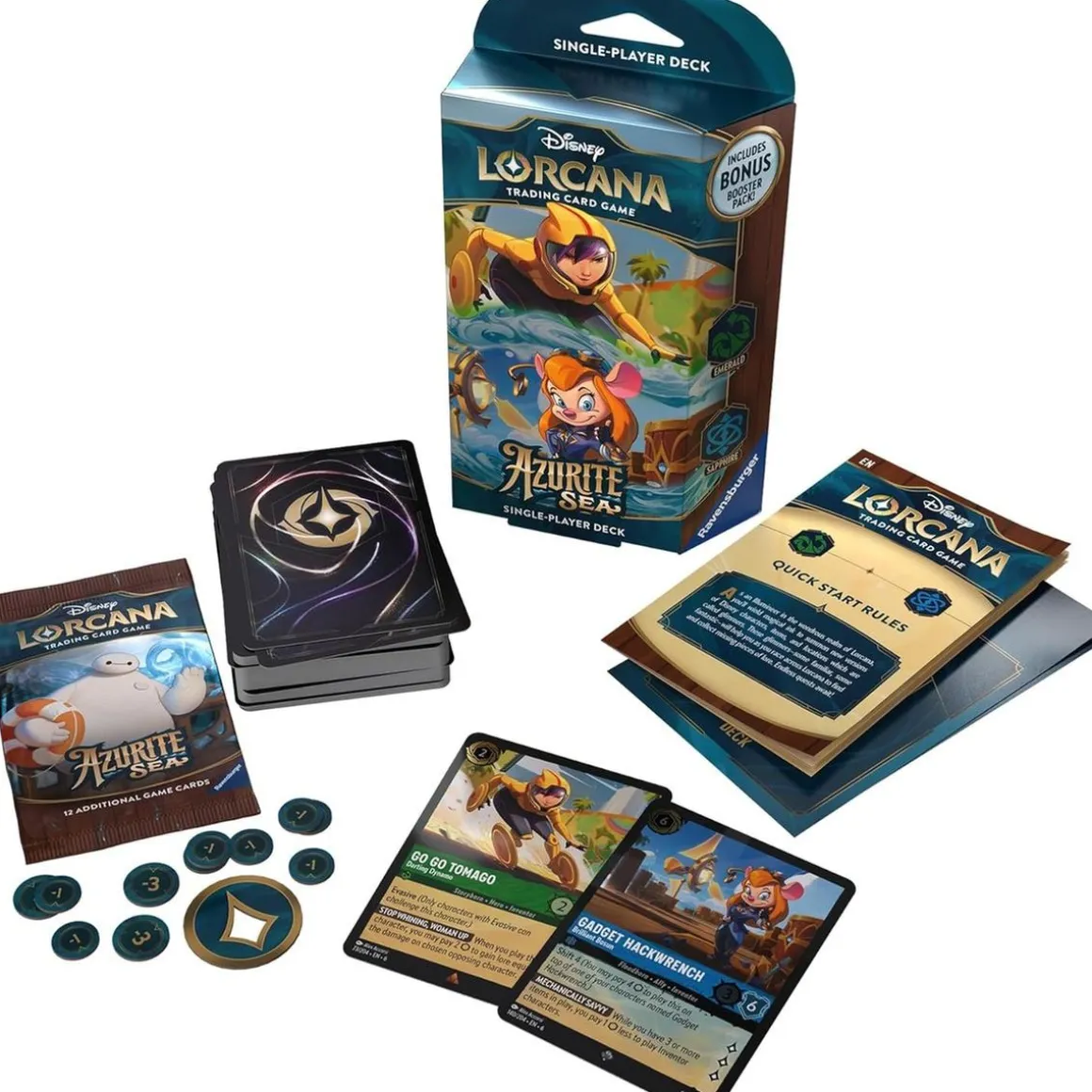 Disney Lorcana - Mazo de inicio Azurite Sea - Esmeralda/Zafiro (inglés)