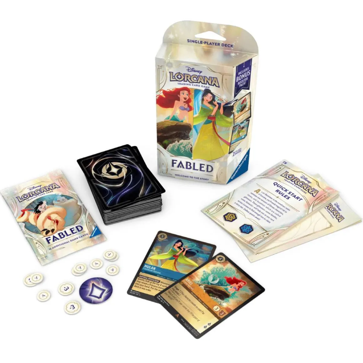 Disney Lorcana Fabled - Mazo de inicio Ámbar / Zafiro (inglés)