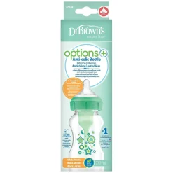 Dr. Brown's - Biberón Anticólico Options+ Boca Ancha 270 ml - Verde