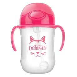 Dr. Brown´s - Mi primer vaso con pajita 270 ml Rosa
