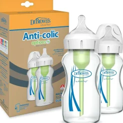 Dr. Brown's - Pack 2 Biberones Options boca ancha Cristal 270ml