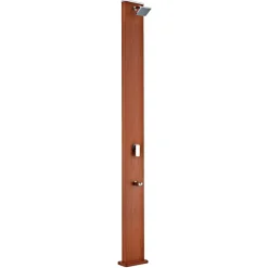 Ducha solar cuadrada efecto madera 32L