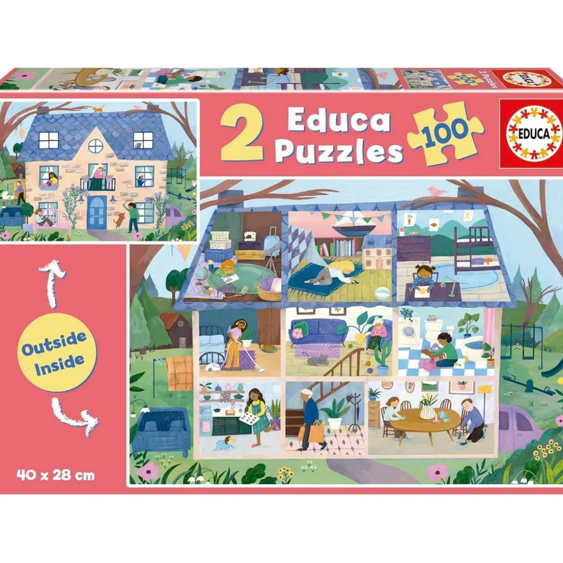 Educa Borras - DragonBallZ - Puzzle Doble Vista Casa Interior y Exterior 100 Piezas ㅤ