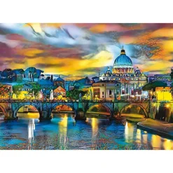 Educa Borras - Puzzle Basílica San Pedro y Puente Sant'Angelo de 1500 piezas ㅤ