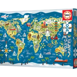 Educa Borrás - Mapamundi Sean Sims - Puzzle 200 piezas