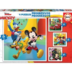 Educa Borrás - Pack 4 puzzles progresivos Mickey and Friends