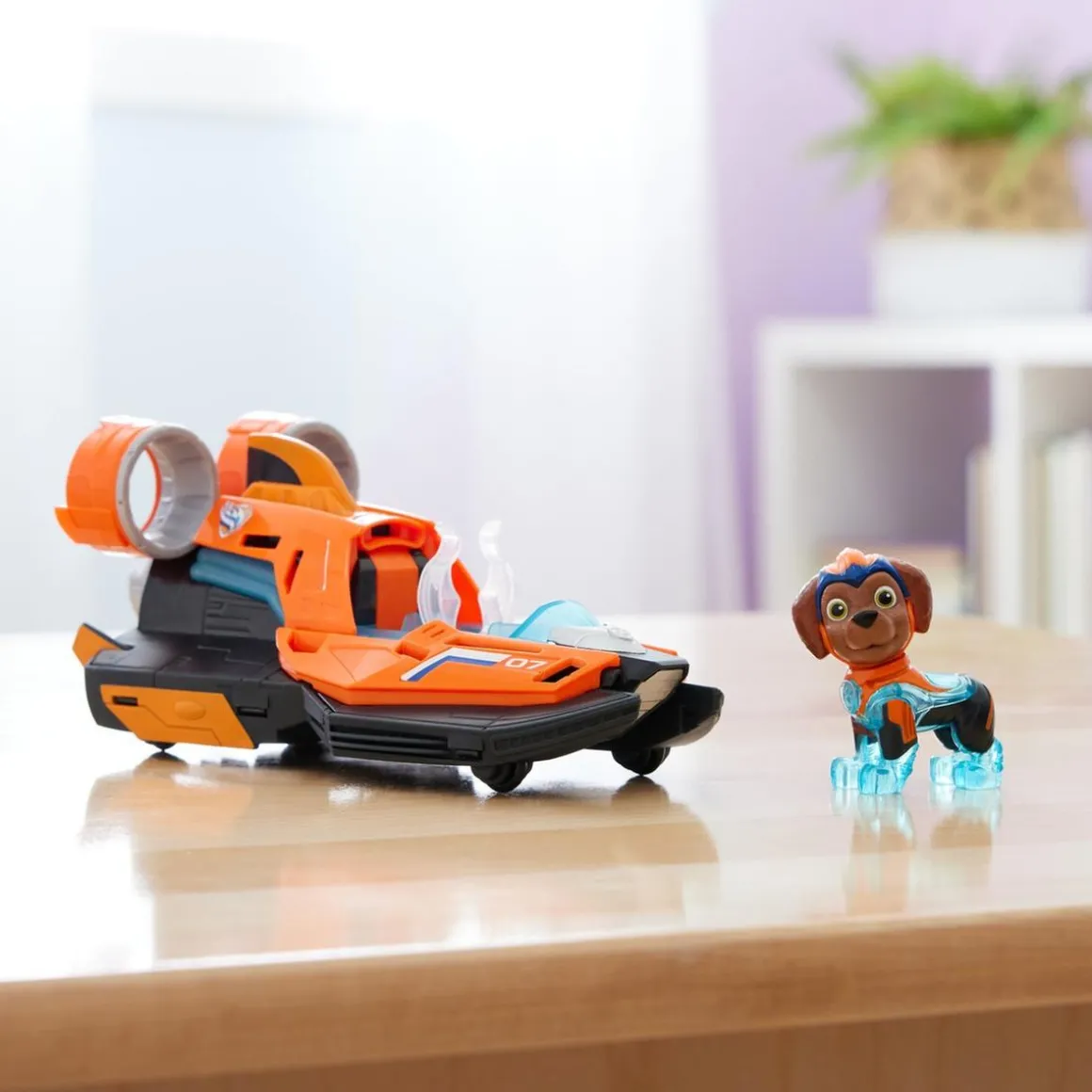 Energía - Patrulla Canina - Aerodeslizador de juguete con figura de acción de Zuma, luces y sonidos ㅤ