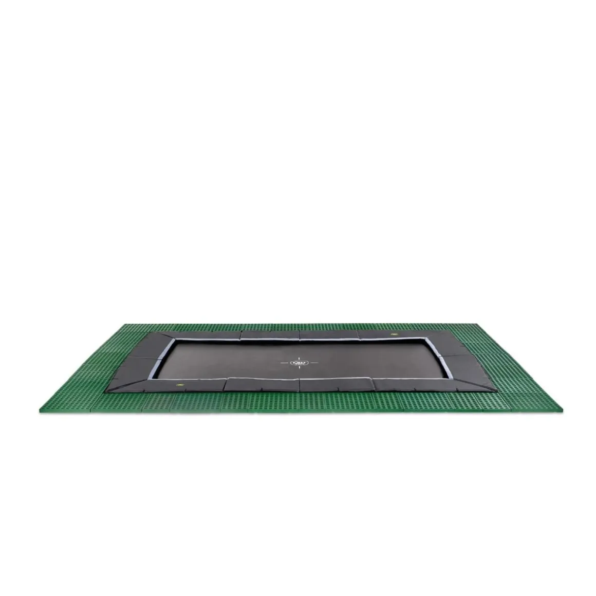 Exit - Cama elástica de suelo Dynamic 244 x 427 cm negro con perímetro de seguridad