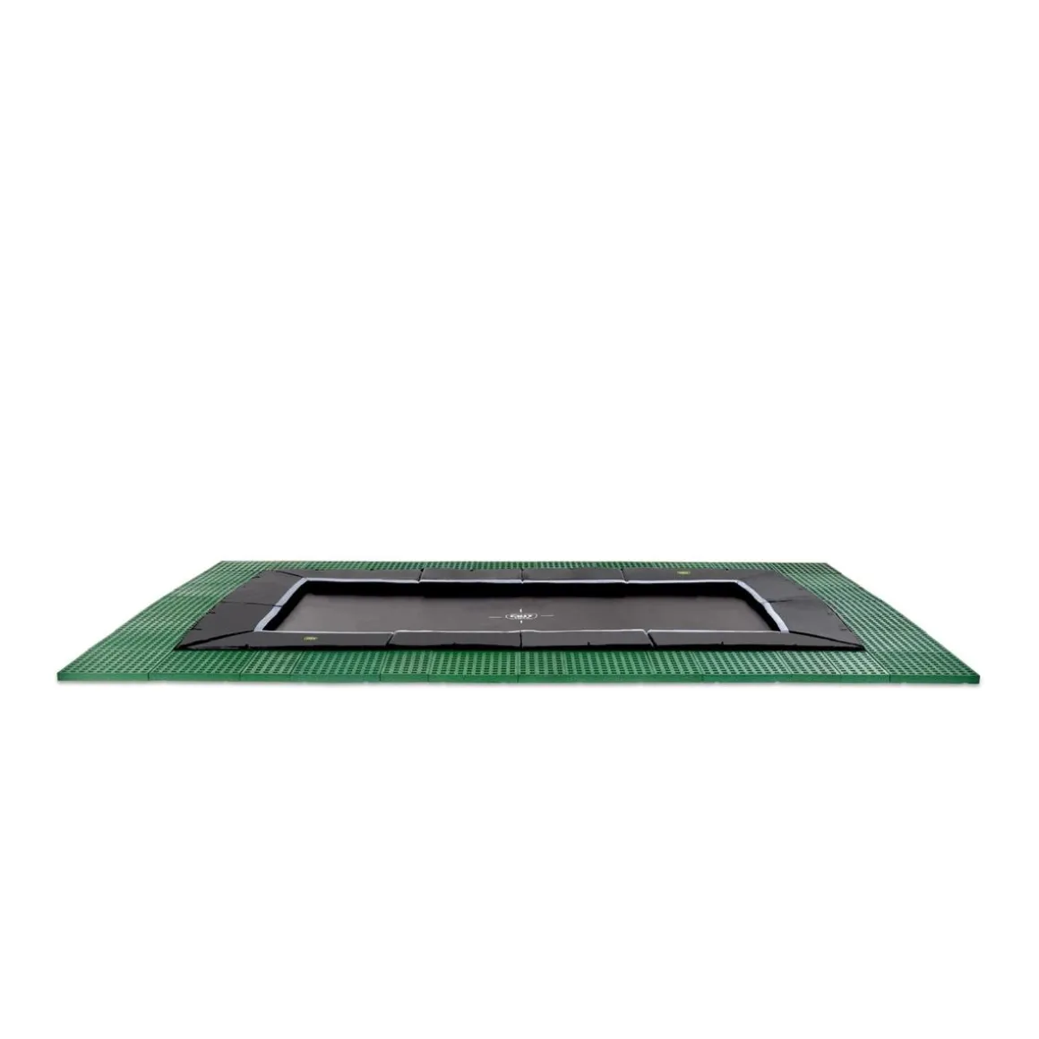 Exit - Cama elástica de suelo Dynamic 244 x 427 cm negro con perímetro de seguridad