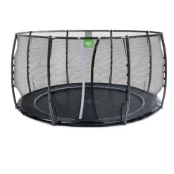 Exit - Cama elástica de suelo Dynamic 427 cm negro con red de seguridad