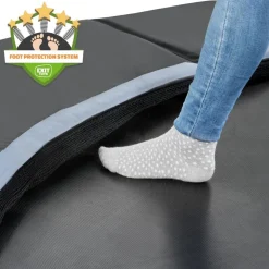 Exit - Cama elástica de suelo Dynamic 427 cm negro con perímetro de seguridad