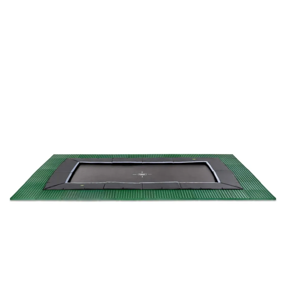Exit - Cama elástica de suelo Dynamic 275 x 458 cm negro con perímetro de seguridad