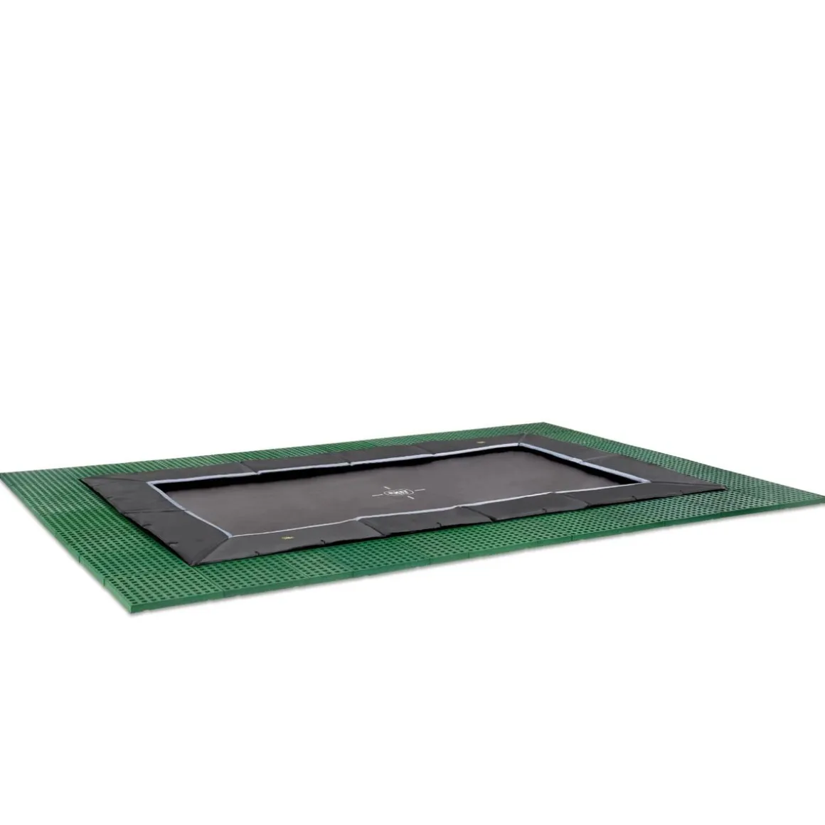 Exit - Cama elástica de suelo Dynamic 275 x 458 cm negro con perímetro de seguridad