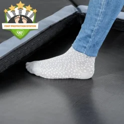 Exit - Cama elástica de suelo Dynamic 275 x 458 cm negro con perímetro de seguridad