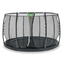 Exit - Cama elástica de suelo Dynamic 366 cm negro con red de seguridad