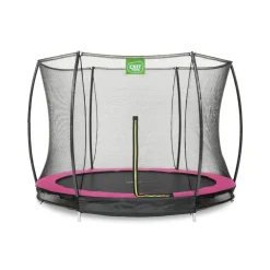 Exit - Cama elástica Silhouette redonda de suelo rosa 244 cm