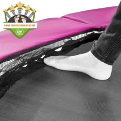 Exit - Cama elástica Silhouette redonda de suelo rosa 244 cm