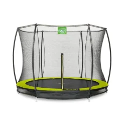 Exit - Cama elástica Silhouette redonda de suelo verde 244 cm