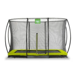 Exit - Cama elástica Silhouette rectangular de suelo verde 214 cm