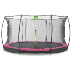 Exit - Cama elástica Silhouette redonda de suelo rosa 427 cm