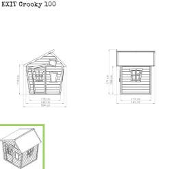 Exit - Casita Crooky de madera gris/beige