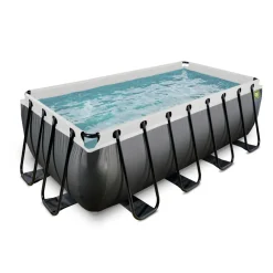 Exit - Piscina Black Leather 400 x 200 x 122 cm con filtro de cartucho