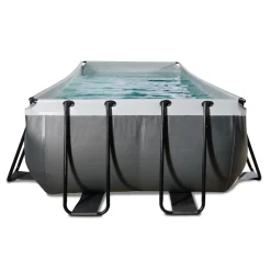 Exit - Piscina Black Leather 400 x 200 x 122 cm con filtro de cartucho
