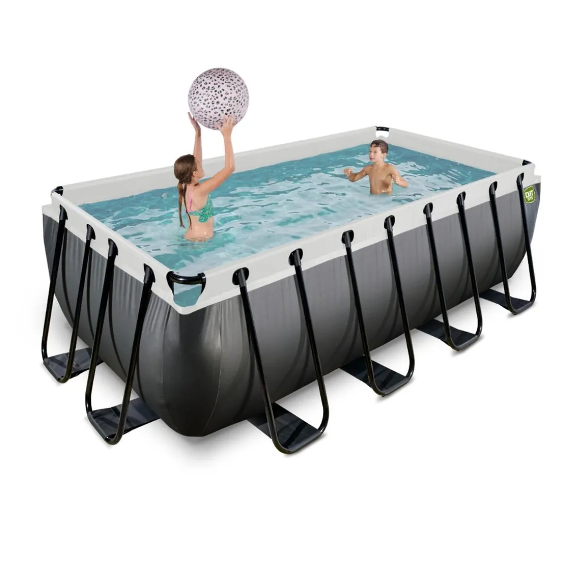 Exit - Piscina Black Leather 400 x 200 x 122 cm con filtro de cartucho