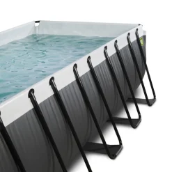 Exit - Piscina Black Leather 540 x 250 x 100 cm con filtro de arena y cúpula