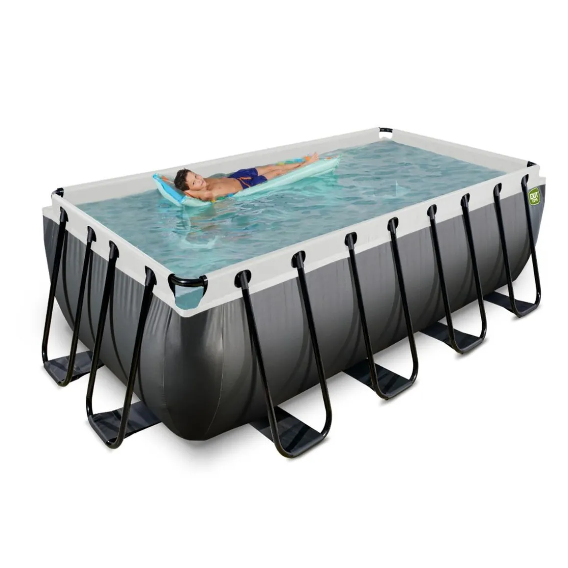 Exit - Piscina Black Leather 400 x 200 x 122 cm con filtro de arena