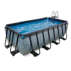 Exit - Piscina Stone gris 400 x 200 x 122 cm con filtro de cartucho