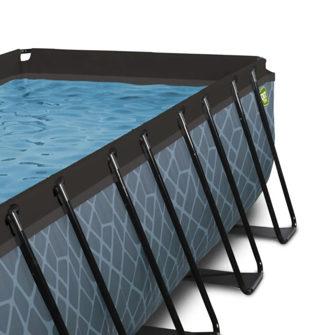 Exit - Piscina Stone gris 400 x 200 x 100 cm con filtro de arena