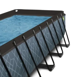 Exit - Piscina Stone gris 540 x 250 x 122 cm con filtro de cartucho