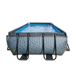 Exit - Piscina Stone gris 400 x 200 x 100 cm con filtro de cartucho