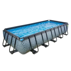 Exit - Piscina Stone gris 540 x 250 x 100 cm con filtro de cartucho