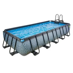 Exit - Piscina Stone gris 540 x 250 x 100 cm con filtro de arena