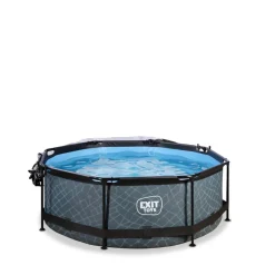 EXIT - Piscina Stone redonda 244 cm con cúpula y bomba de filtro