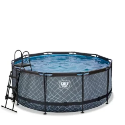 EXIT - Piscina Stone redonda 360 cm con escalera y bomba de filtro