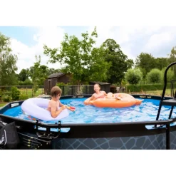 EXIT - Piscina Stone redonda 360 cm con escalera y bomba de filtro