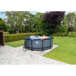 EXIT - Piscina Stone redonda con bomba de filtro 360 cm