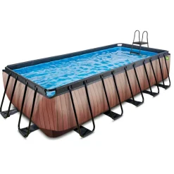 Exit - Piscina Wood efecto madera 540 x 250 x 122 cm con filtro de cartucho
