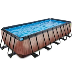 Exit - Piscina Wood efecto madera 540 x 250 x 122 cm con filtro de cartucho