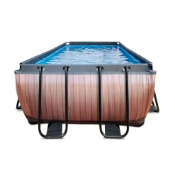 Exit - Piscina Wood efecto madera 540 x 250 x 122 cm con filtro de cartucho